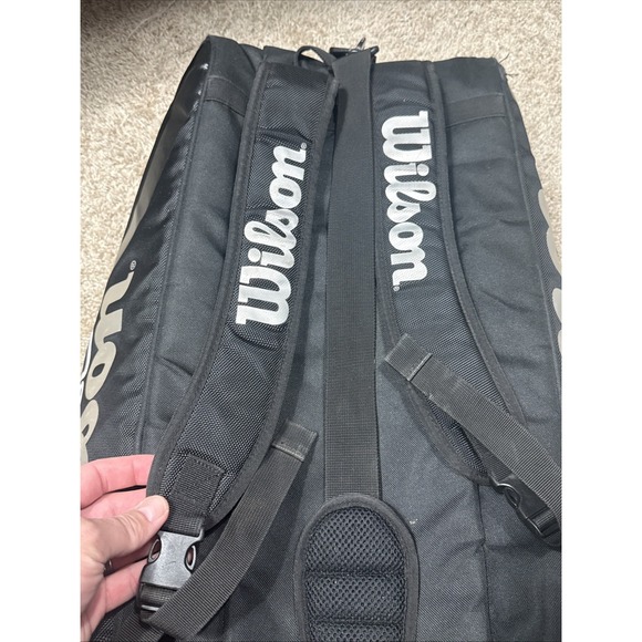 Wilson BLX Tour Super Six Pro Tour Tennis Racket Bag Backpack Black - Picture 5 of 12